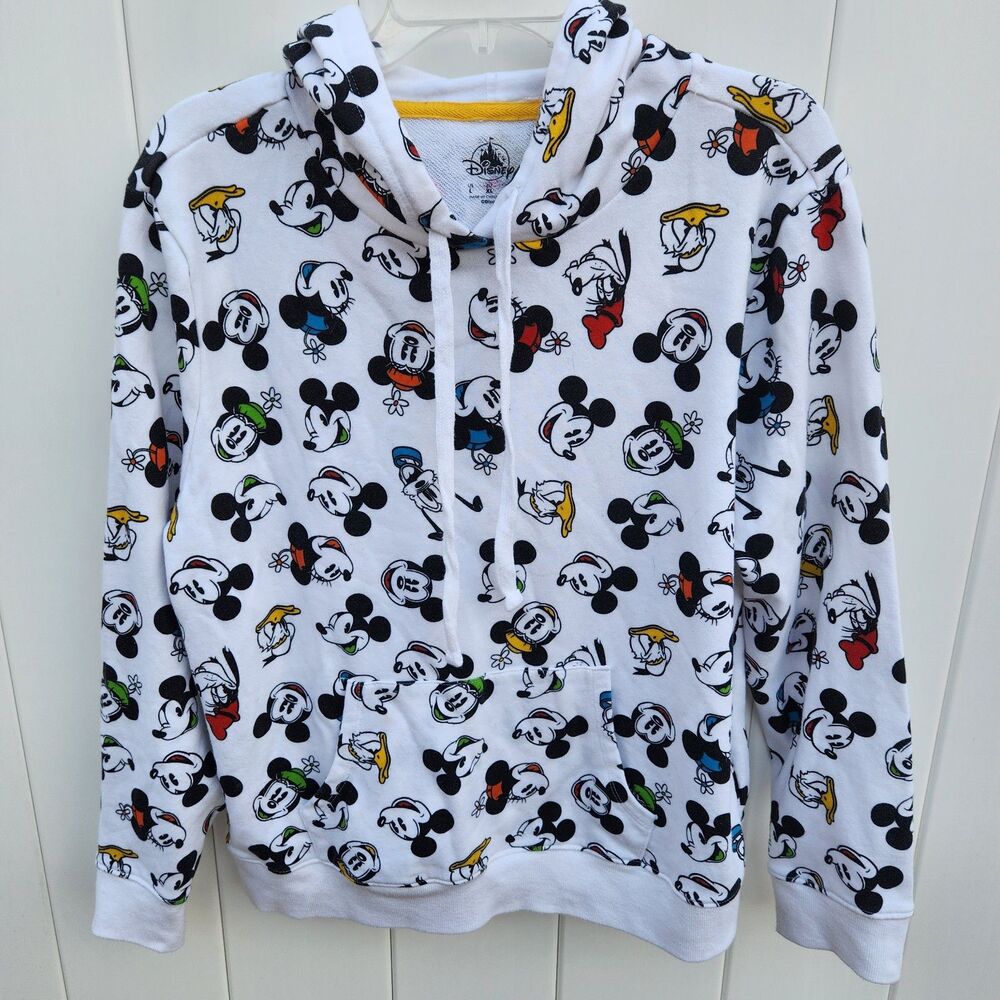 Disney Hoodie Sweatshirt Pullover Mickey Minnie Donald Goofy Pluto Faces…
